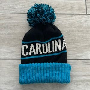 Carolina Panthers Pom Skull Cap